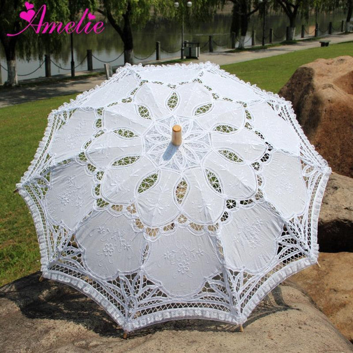 Chic Victorian Lace Parasol for Special Events and Photoshoots