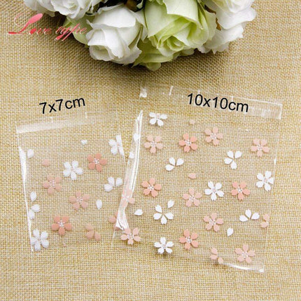 Cherry Blossom Treat Bags - Elegant Self-Adhesive Packaging for Handmade Confections