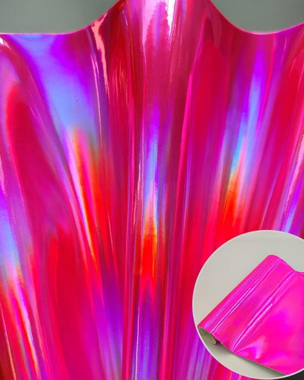 Vibrant Holographic Rainbow PU Leather Craft Sheets - Creative Spark