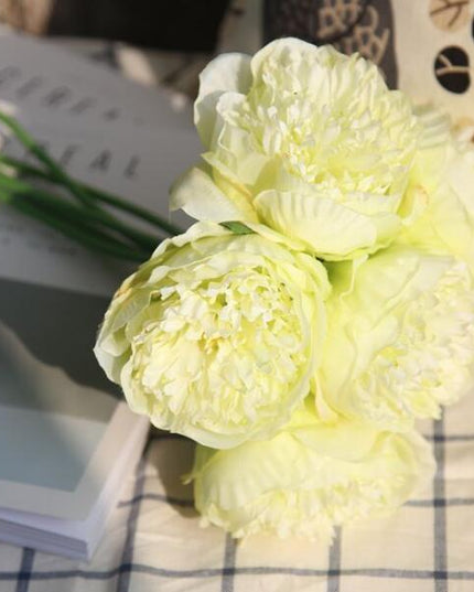 Elegant Peony and Blush Rose Silk Flower Arrangement Set