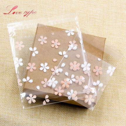 Cherry Blossom Treat Bags - Elegant Self-Adhesive Packaging for Handmade Confections