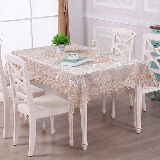 Elegant Floral Embroidered Table Cover - Premium Tablecloth for Home and Wedding Decor