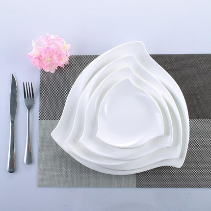 Sophisticated White Swirl Porcelain Serving Dish Ensemble