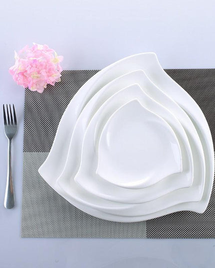 Sophisticated White Swirl Porcelain Serving Dish Ensemble