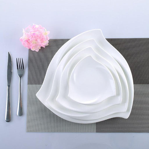 Elegant White Porcelain Whirlwind Serving Dish Set