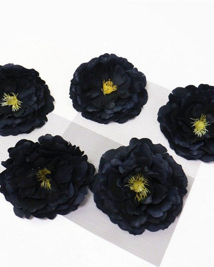 Chic Black Rose Tulip Latex Floral Arrangement - Set of 15 Handcrafted Elegance
