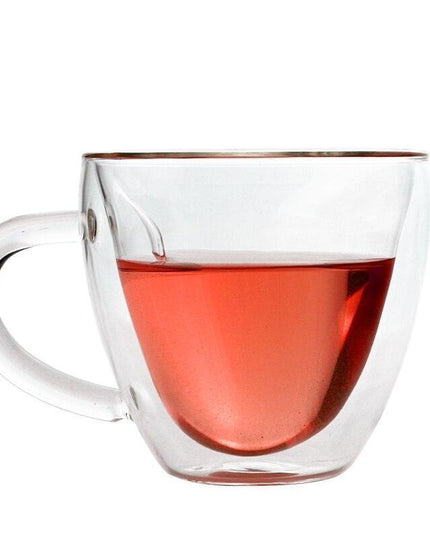 Stylish Heart-Shaped Double-Wall Glass Tea Cup Set for an Elevated Drinking Experience