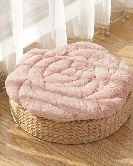 Elegant Japanese Rose Round Cushion with Soft PP Cotton Filling - Available in 55x55cm/45x45cm