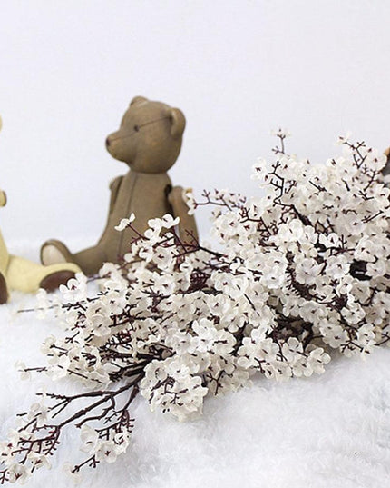 Cherry Blossom Dream: Elegant Baby's Breath Faux Flower Arrangement