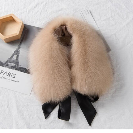 Luxurious Raccoon Dog Fur Ribbon Stole for Winter Elegance