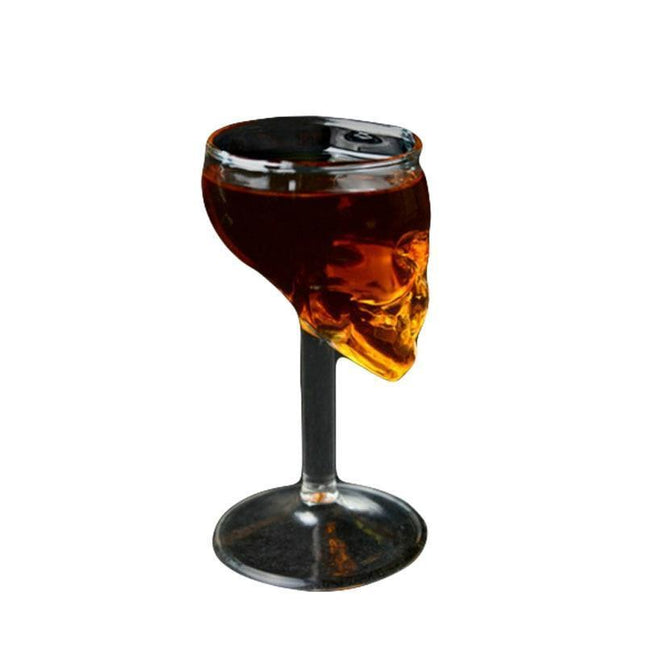Gothic Skull Drinkware Set: Elegant Goblet Pair for Whisky, Wine, and Cocktails