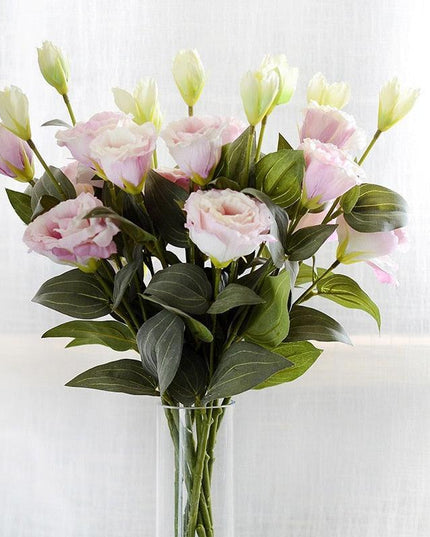 Deluxe 70cm Trigeminal Eustoma Silk Flower Bouquet - Lifelike Elegance
