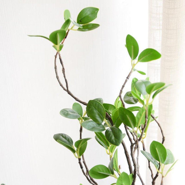 Luxurious Lifelike Artificial Green Plant Branches - Opulent Elegance for Refined Settings