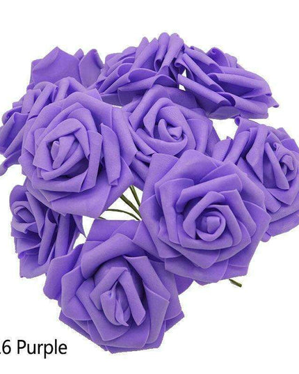 Chic 25-Piece Gray Foam Rose Arrangement - Lifelike and Effortless Decor