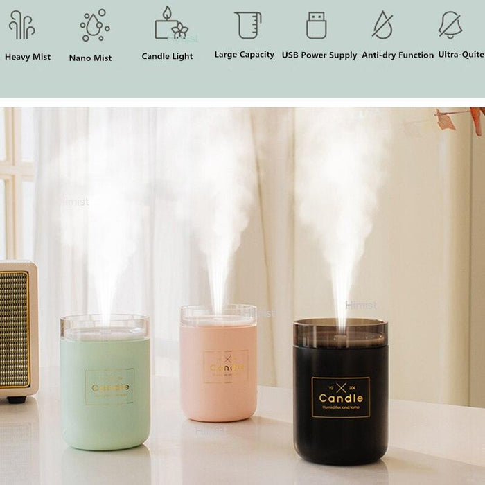 Tranquil Illumination 280ML USB Candle Air Humidifier for Serenity