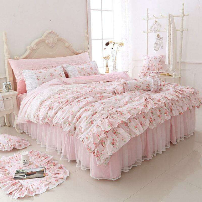 Blossom Dream Princess Cotton Bedding Set for Luxurious Comfort