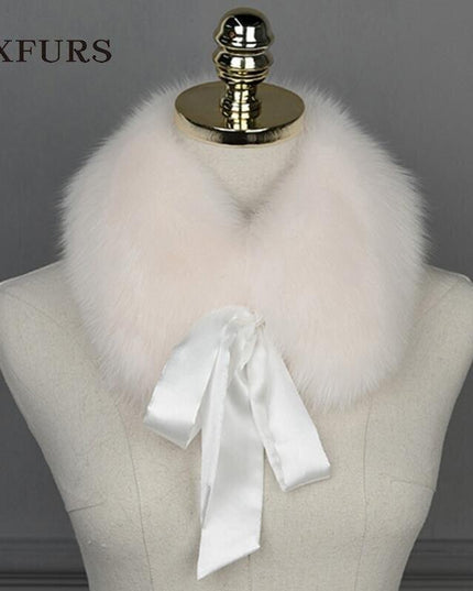 Luxurious Raccoon Dog Fur Ribbon Stole for Winter Elegance