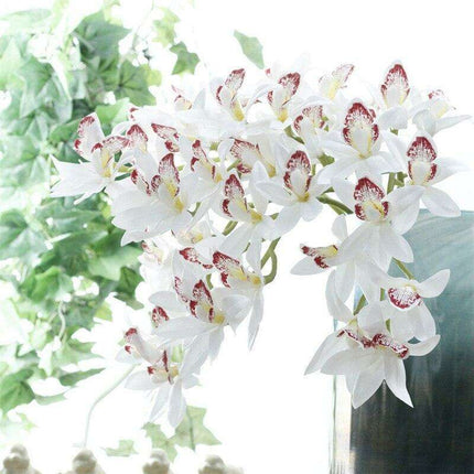 Emerald Orchid Silk Flowers - Stunning Artificial 3D Blooms for Chic Home Decoration