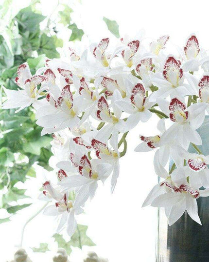 Emerald Orchid Silk Flowers - Stunning Artificial 3D Blooms for Chic Home Decoration