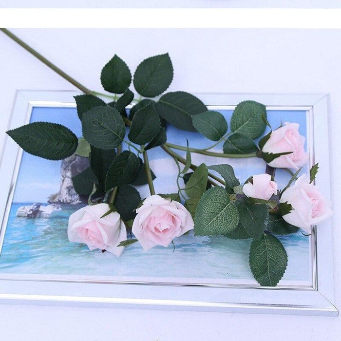Realistic Small Artificial Rose Flower Bouquet - Set of 12