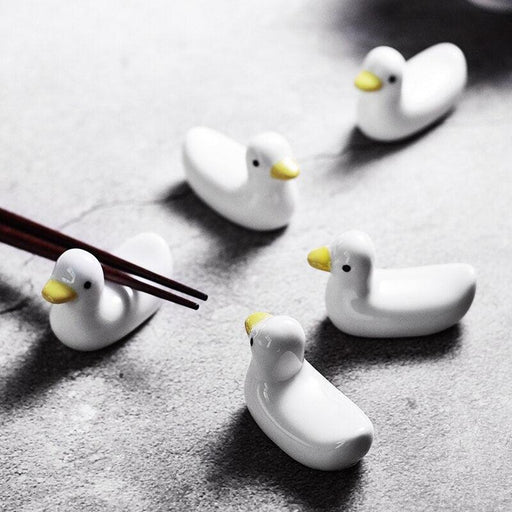 6pcs Lovely Duckling Chopstick Holder Set Support - Adorable Tableware Accessory
