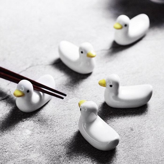 Quirky Duckling Chopstick Holder Set - Vibrant Table Decor