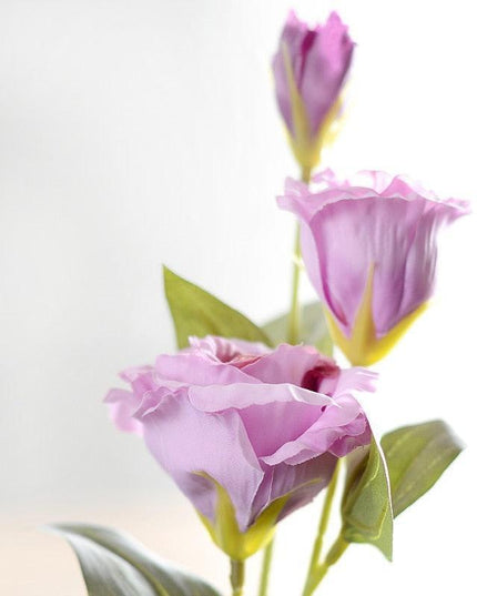 Deluxe 70cm Trigeminal Eustoma Silk Flower Bouquet - Lifelike Elegance