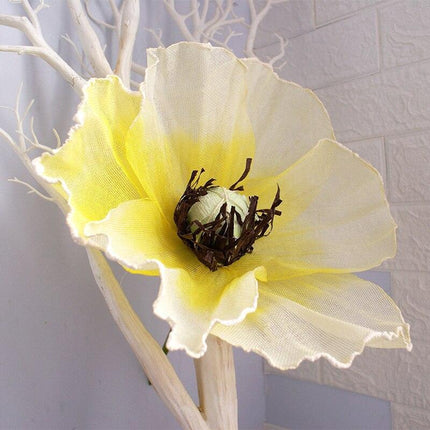 Elegant Oversized Linen Poppy Flower for Event Decor