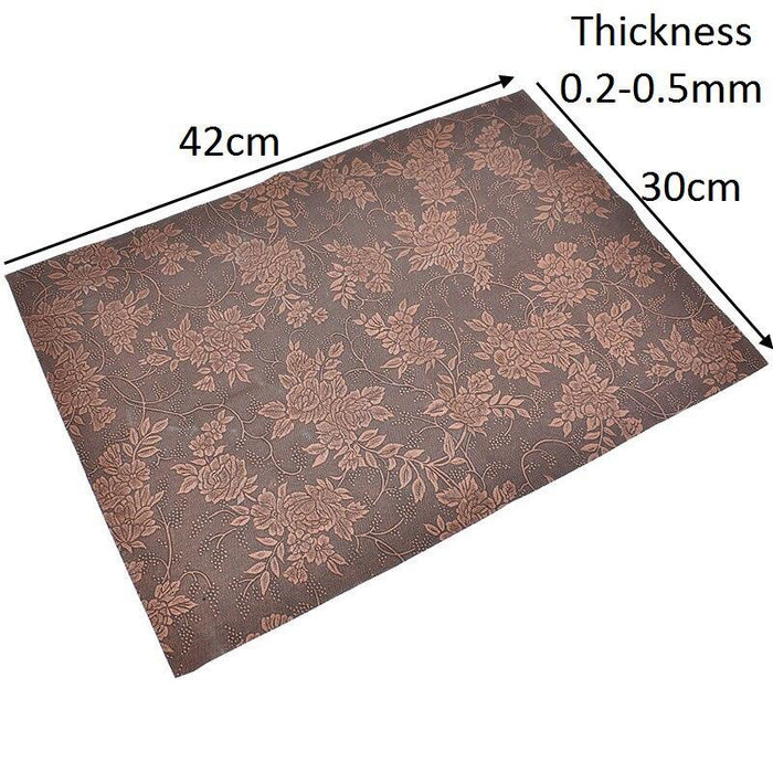 Vintage Floral Synthetic Leather Crafting Fabric - Premium DIY Material for Crafting Enthusiasts