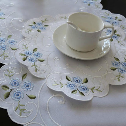 Elegant Embroidered Satin Circular Dining Placemat