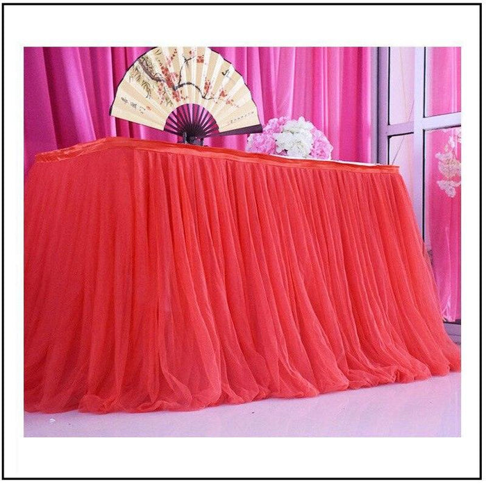 Enchanting 100x80cm Tulle Table Skirt for Weddings, Baby Showers, Birthdays, and Home Decor
