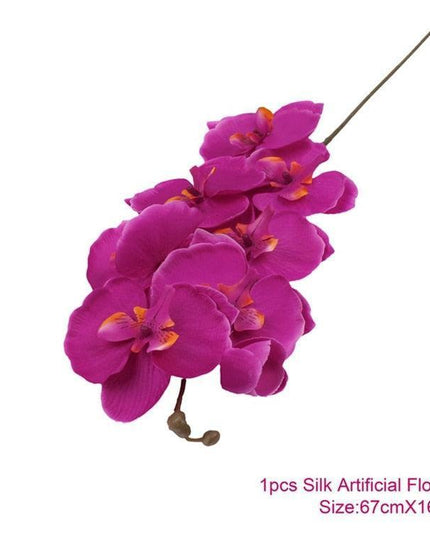 Elegant Silk Flower Arrangement with Butterfly Orchids and Mini Roses - Luxurious Botanical Display