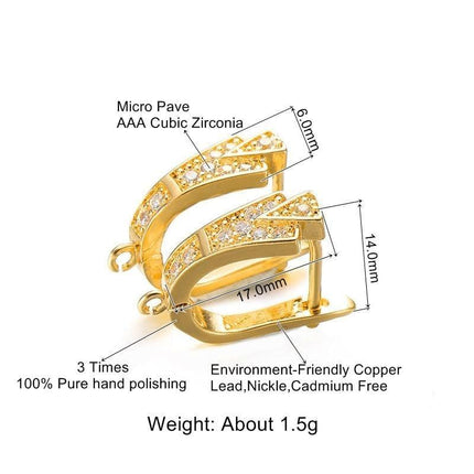 Stunning Handmade Gold & Silver Earring Hooks Adorned with Dazzling Austrian Crystals - Eco-Friendly Luxury Jewelry