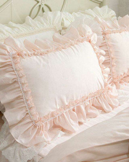 Fairy Tale Dreamscape Lace Bedding Set - Elegant Embroidered Linens for Little Princesses