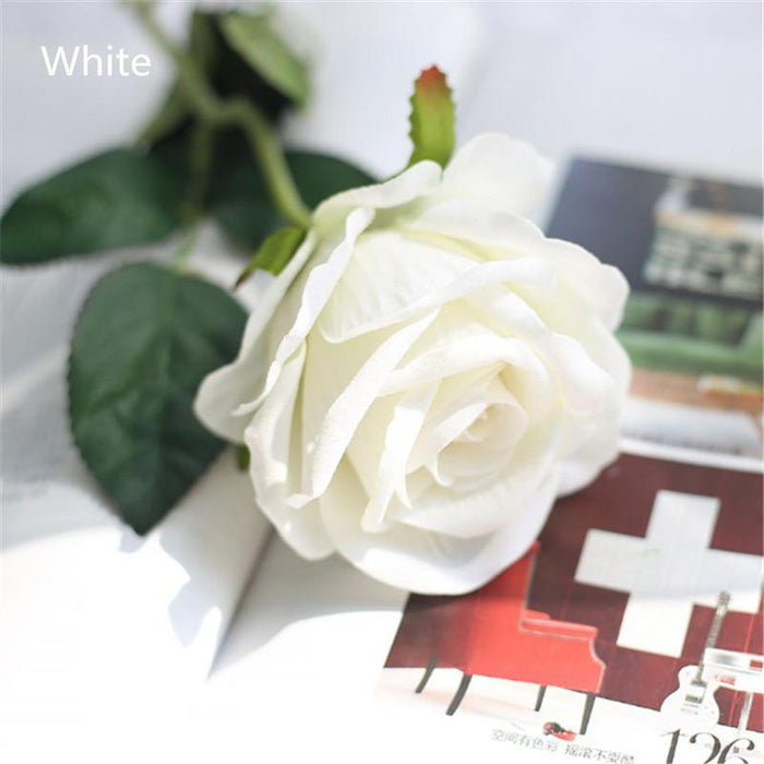Luxurious Vivid Rose Bouquet - Real Touch Lint Décor for Exclusive Ambiance
