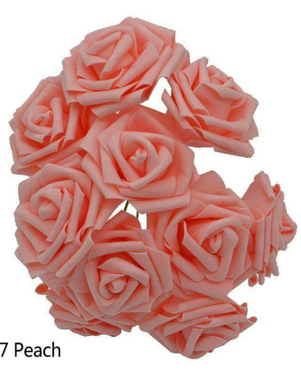 Chic 25-Piece Gray Foam Rose Arrangement - Lifelike and Effortless Decor