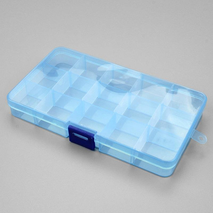 Adjustable Clear Plastic Storage Box with Customizable Dividers for Jewelry, Crafts, and Tools