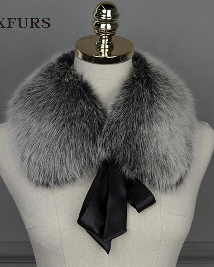 Luxurious Raccoon Dog Fur Ribbon Stole for Winter Elegance