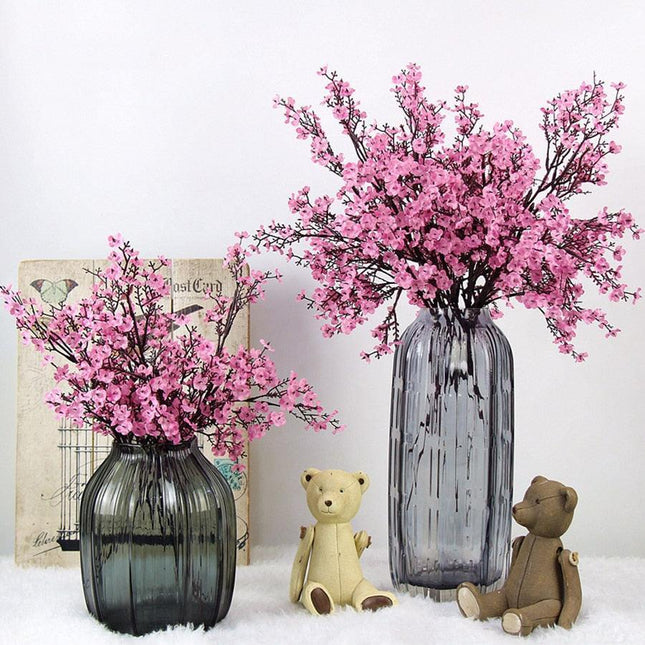 Cherry Blossom Dream: Elegant Baby's Breath Faux Flower Arrangement