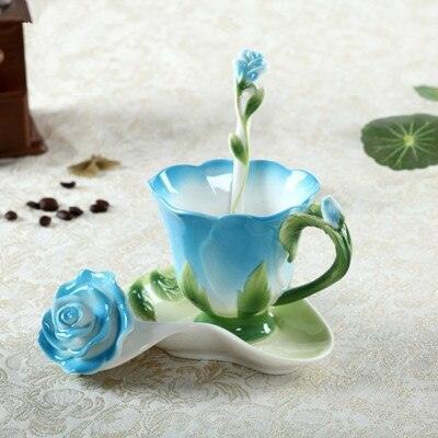 Captivating Blooming Red Rose 3D Ceramic Tea Set - An Exquisite Gift for Tea Aficionados