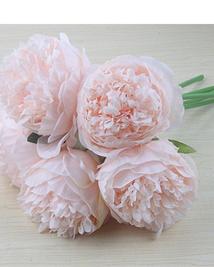 Elegant Peony and Blush Rose Silk Flower Arrangement Set