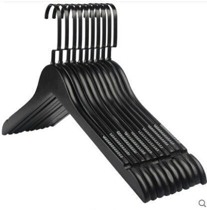 Stylish 10-Piece Premium Black Wooden Non-Slip Hanger Set