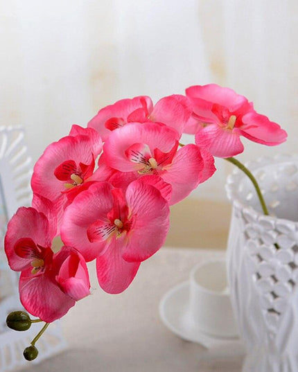 Lifelike White Phalaenopsis Orchid Arrangement - Stylish Home and Event Decor