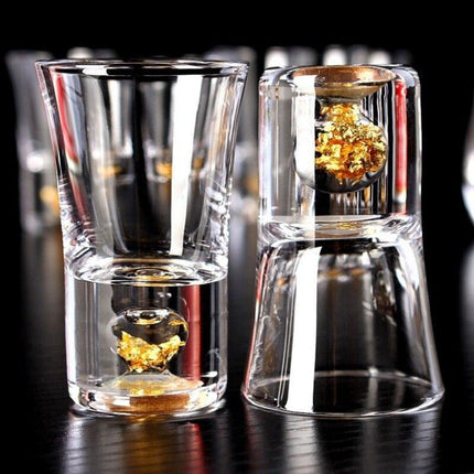 Luxurious Golden Foil Crystal Drinkware Collection for Memorable Celebrations
