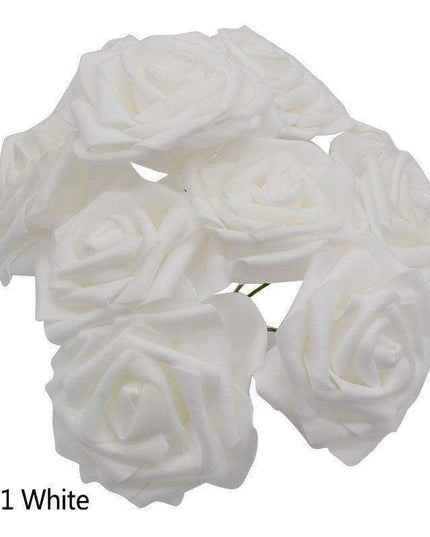 Chic 25-Piece Gray Foam Rose Arrangement - Lifelike and Effortless Decor
