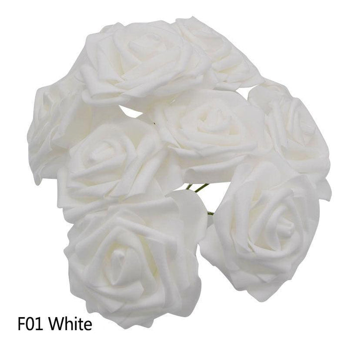 Chic Gray Artificial Rose Flower Set with Realistic PE Foam Material