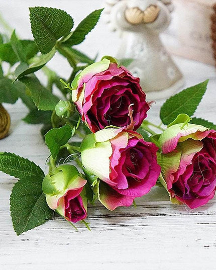 Chic Faux Rose Arrangement - Luxurious Silk Flowers for Home and Event Styling