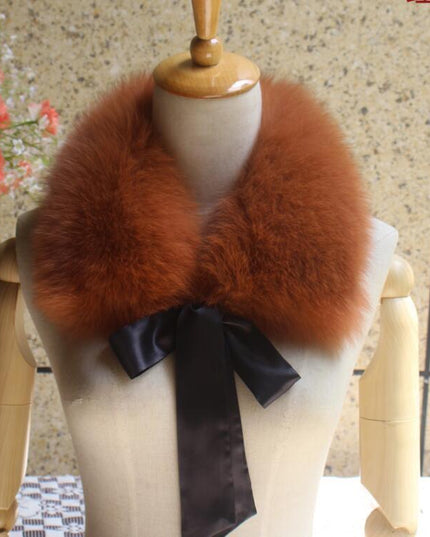 Luxurious Raccoon Dog Fur Ribbon Stole for Winter Elegance