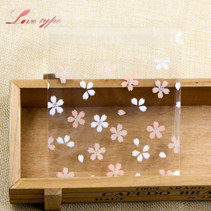 Cherry Blossom Treat Bags - Elegant Self-Adhesive Packaging for Handmade Confections
