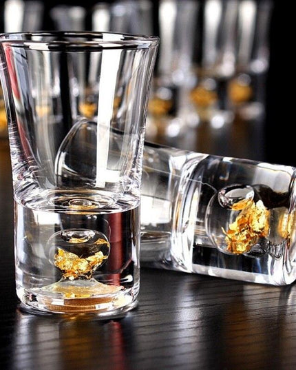 Luxurious Golden Foil Crystal Drinkware Collection for Memorable Celebrations